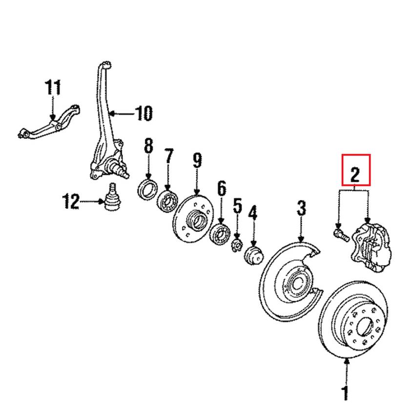 Mercedes Disc Brake Caliper - Front Passenger Side (ATE) 123420028364